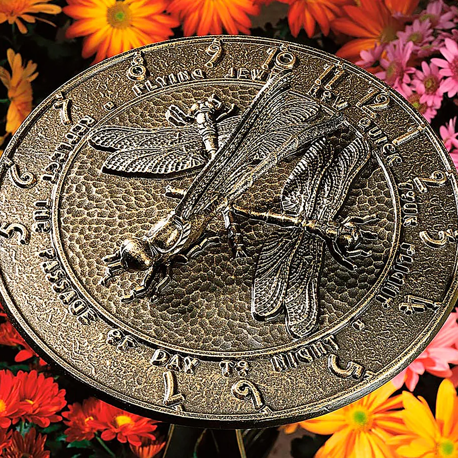 Made in America Recycled Aluminum Dragonfly Sundial