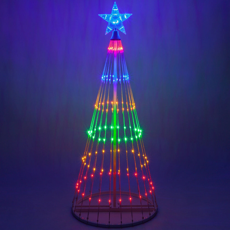 2025 New Animated LED Light Show Cone Christmas Tree