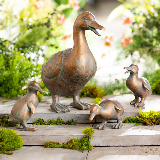 Duck Family with Mother and Three Babies