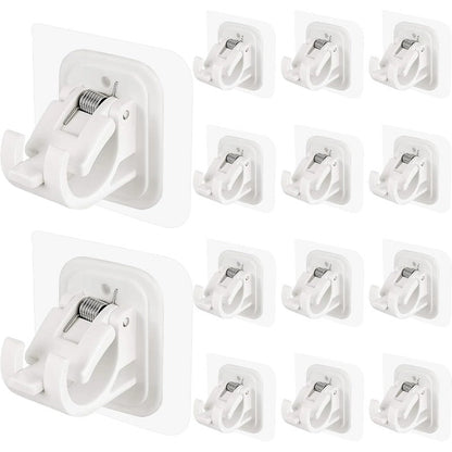 Nail-Free Adjustable Curtain Rod Bracket Holders – Drill-Free & Wall-Safe