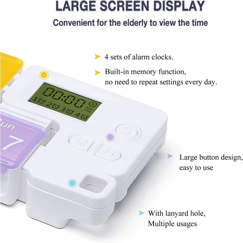 7-Day Digital Alarm Organizer