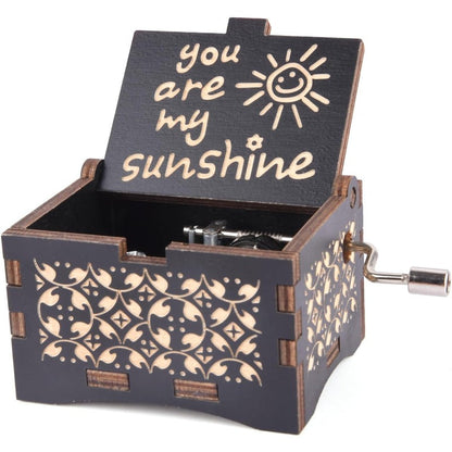 Wooden Hand Crank Music Box