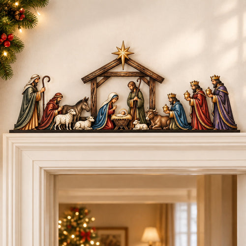 Christmas Nativity Scene Door Topper Decoration