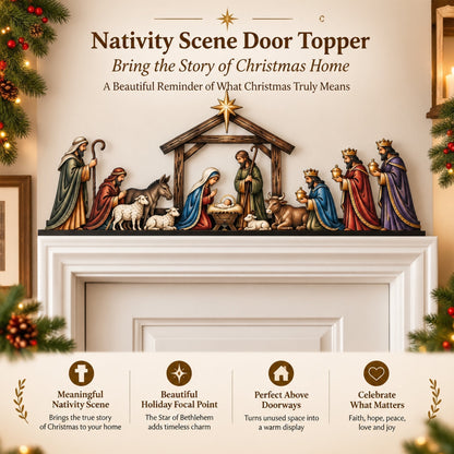 Christmas Nativity Scene Door Topper Decoration