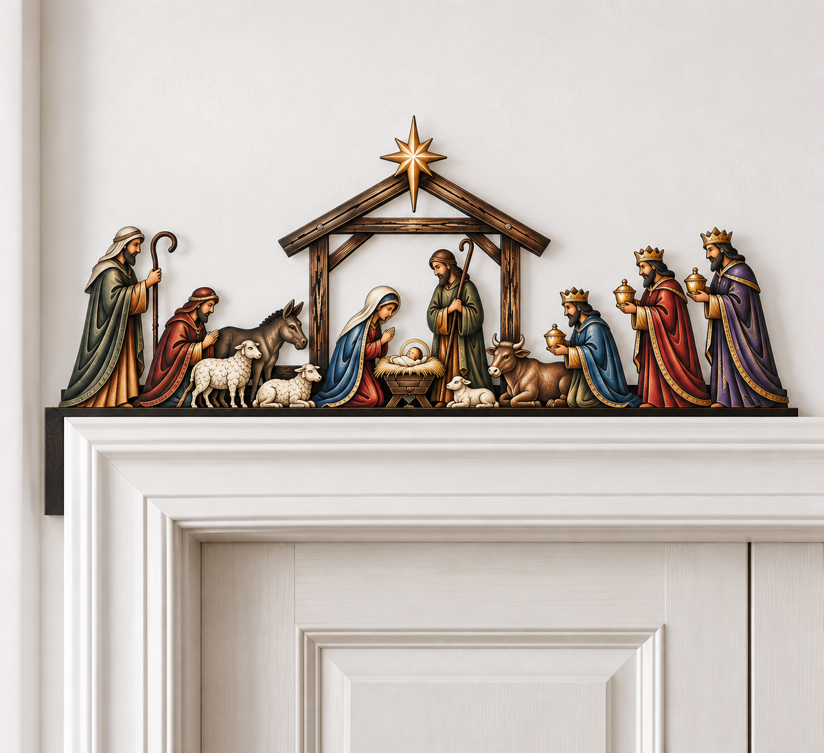 Christmas Nativity Scene Door Topper Decoration
