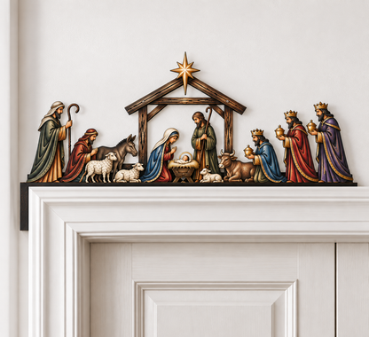 Christmas Nativity Scene Door Topper Decoration