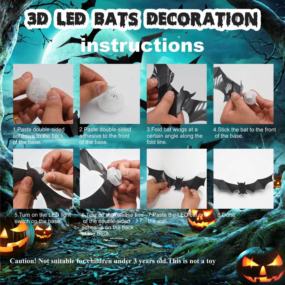 🎁LAST DAY🎃 Halloween Sale💥 Up To 50% Off🦇Halloween 3D Bat LED Wall Light Decor