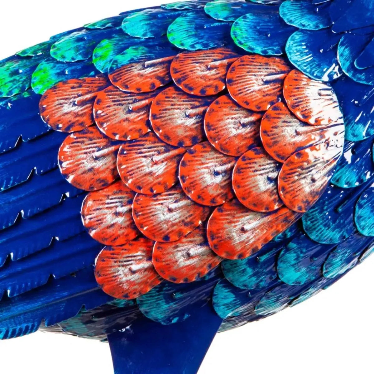 36" Colorful Metal Peacock Garden Statue