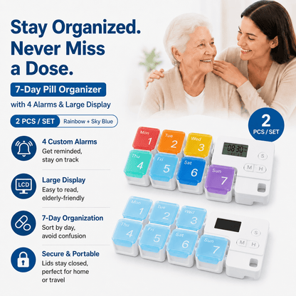 7-Day Digital Alarm Organizer