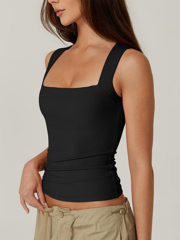 Women's Square Neck Sleeveless Tank Top – Soft, Stretchy & Chic