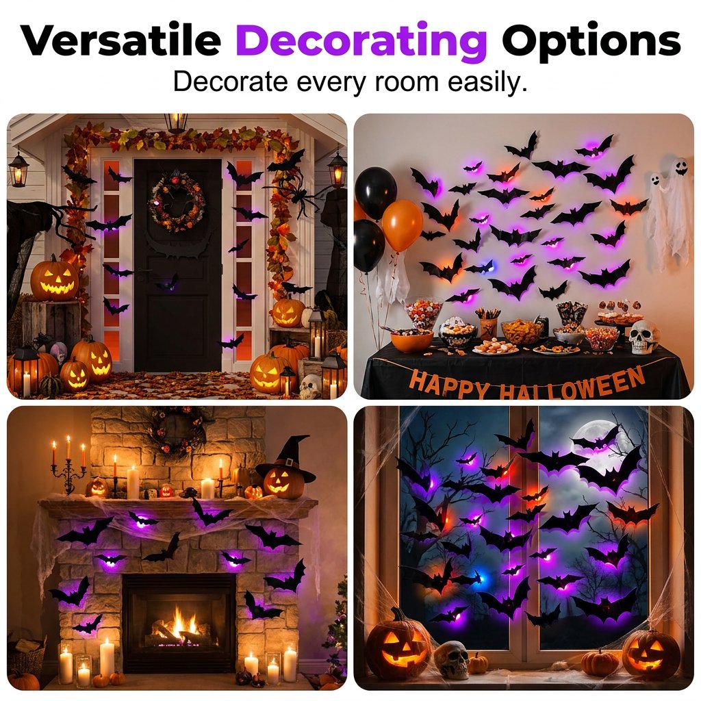 🎁LAST DAY🎃 Halloween Sale💥 Up To 50% Off🦇Halloween 3D Bat LED Wall Light Decor