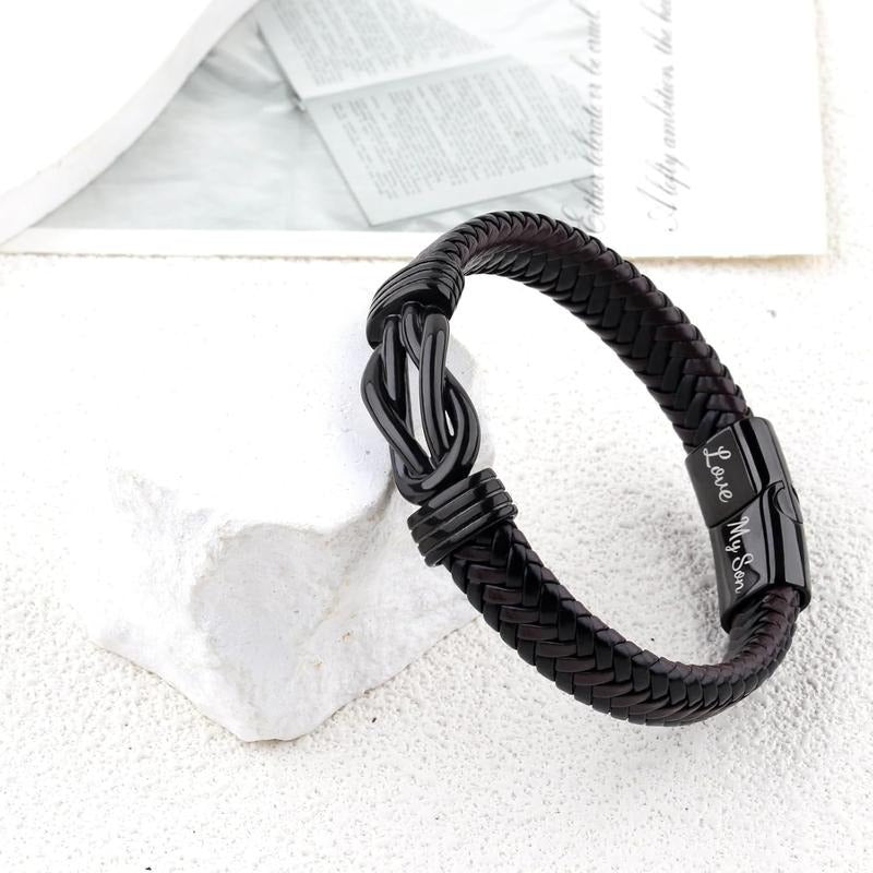 Message Leather Bracelet for Him