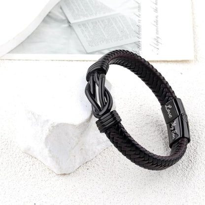 Message Leather Bracelet for Him