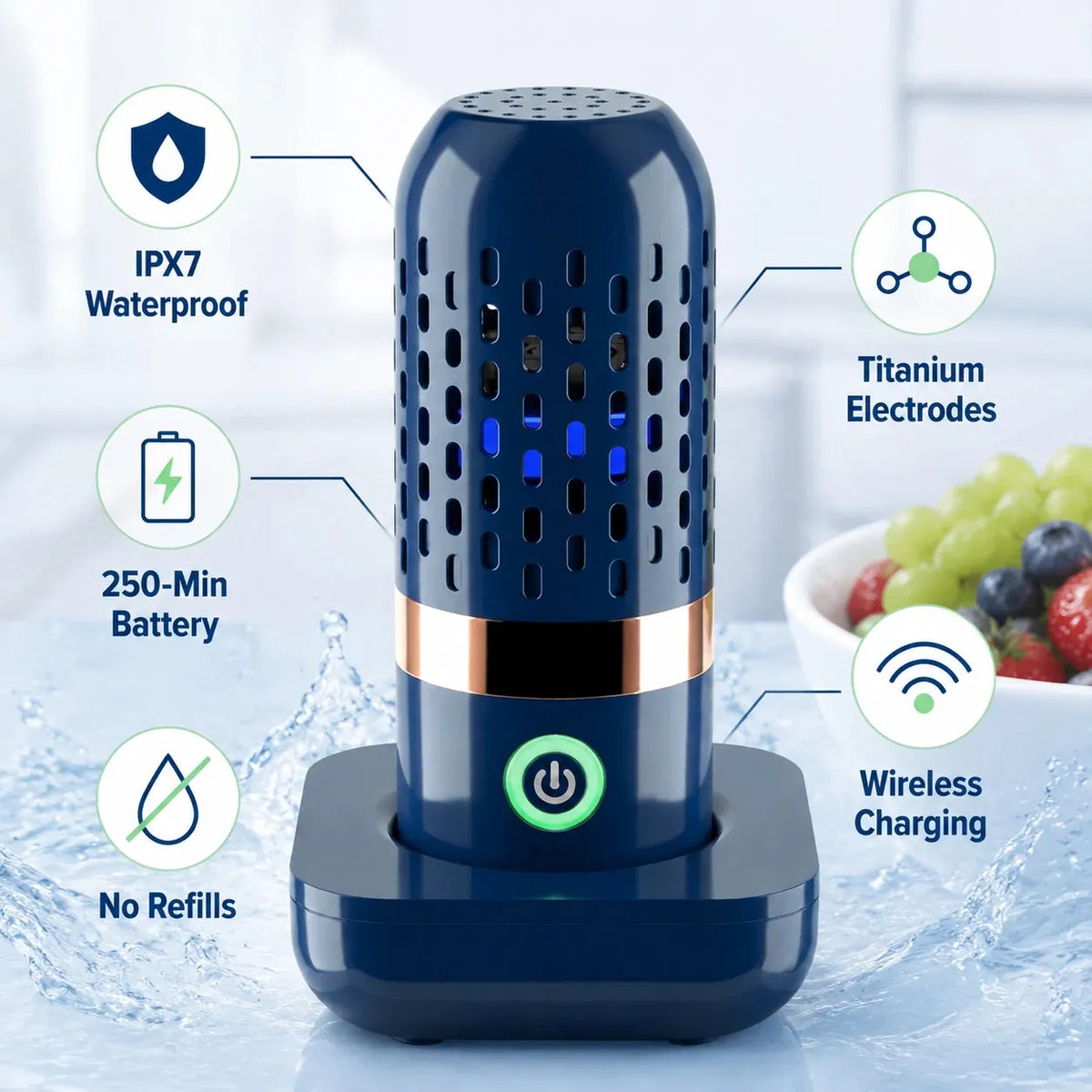 Portable Fruit & Vegetable Cleaner | Wash Away Pesticide Residue, Wax & Bacteria