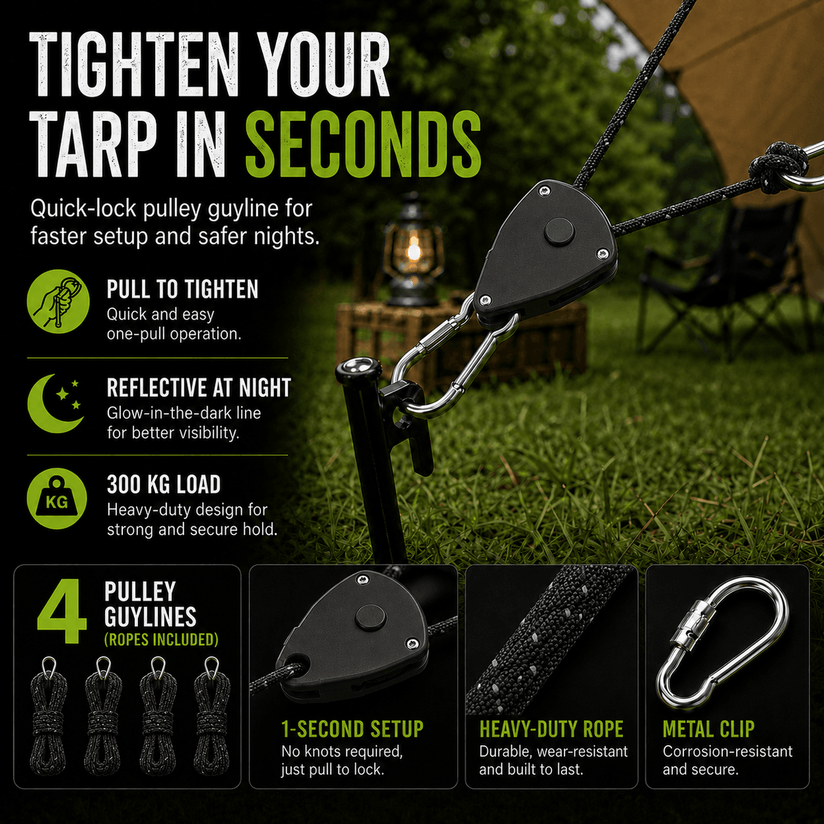 Quick Reflective Camping Rope