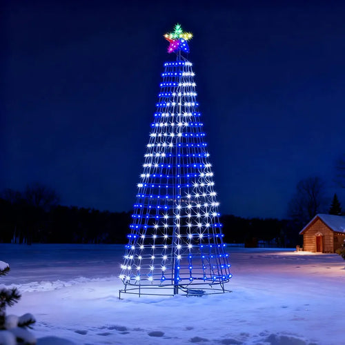 2025 New Animated LED Light Show Cone Christmas Tree