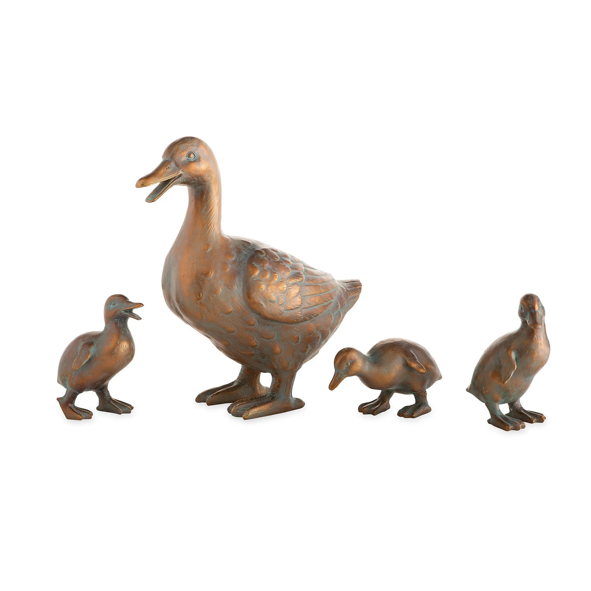 Duck Family with Mother and Three Babies