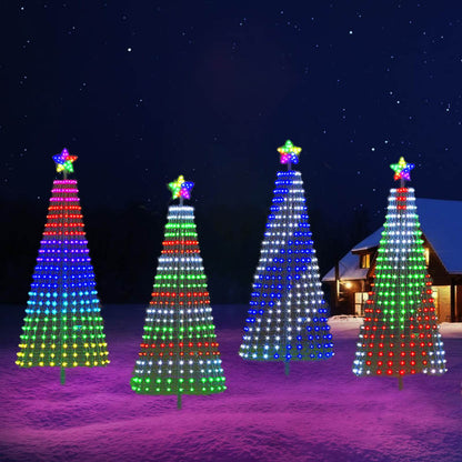 2025 New Animated LED Light Show Cone Christmas Tree