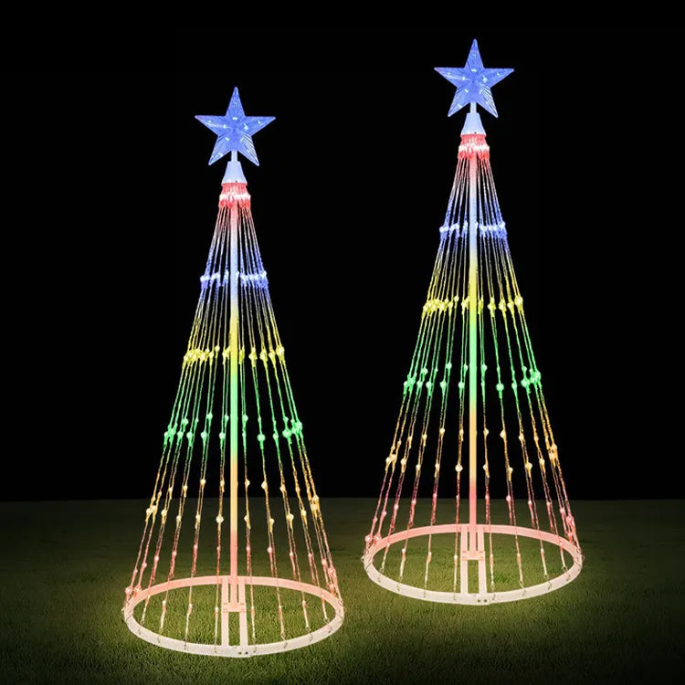 2025 New Animated LED Light Show Cone Christmas Tree