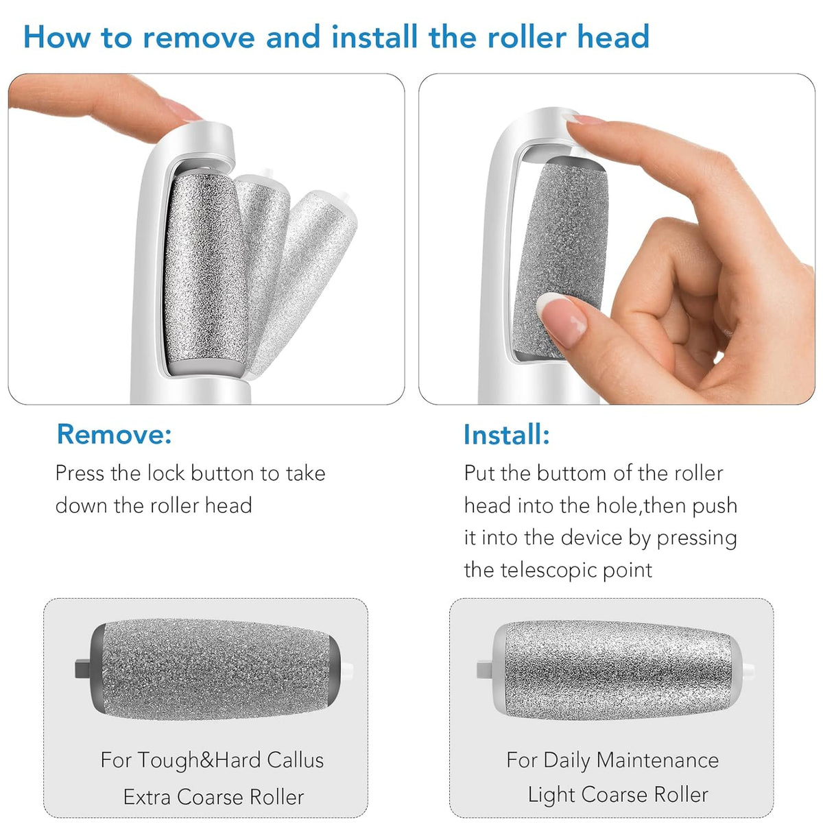 Rechargeable Electric Foot File – Smooth Heels, Anytime Anywhere
