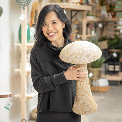 Large Carved Mushroom Garden Statue