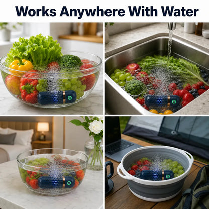 Portable Fruit & Vegetable Cleaner | Wash Away Pesticide Residue, Wax & Bacteria