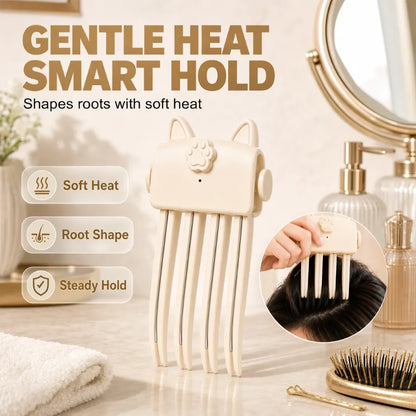 💇Wireless Heated Volumizing Root Lift Clip, Portable Travel Hair Styling Tool for Flat Fine Hair