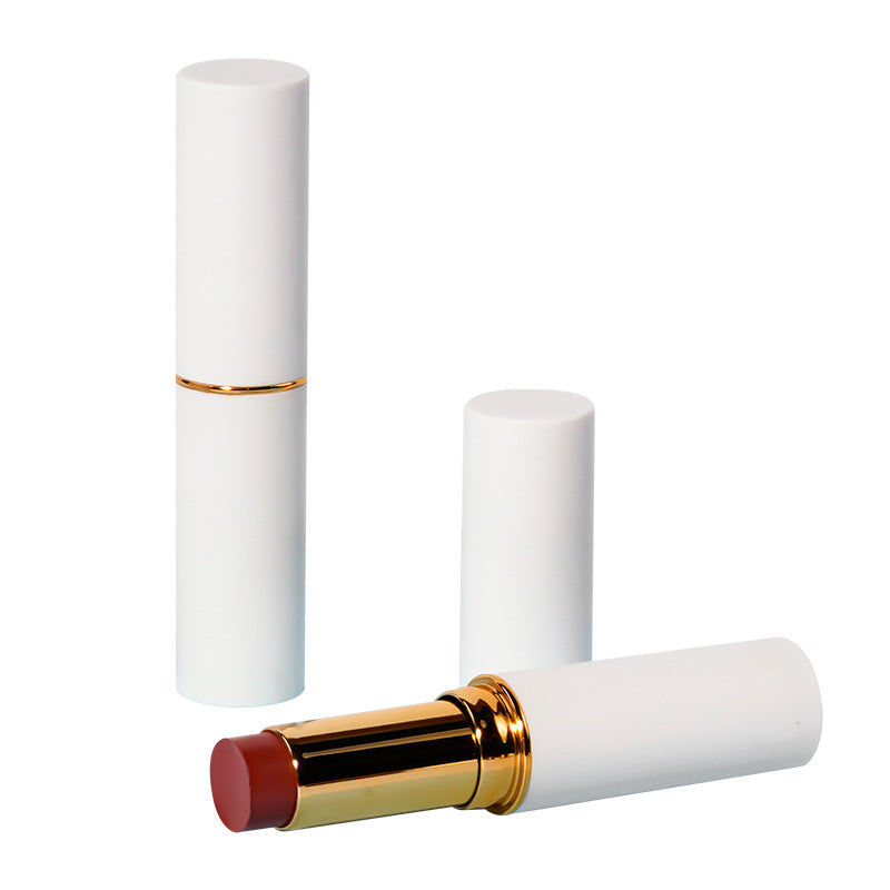 White tube lip gloss with rich, silky, lightweight matte color