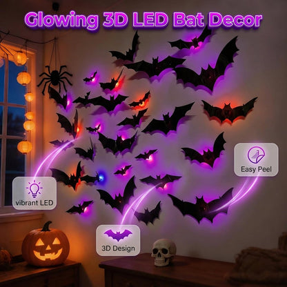 🎁LAST DAY🎃 Halloween Sale💥 Up To 50% Off🦇Halloween 3D Bat LED Wall Light Decor
