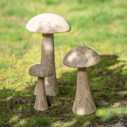 Large Carved Mushroom Garden Statue