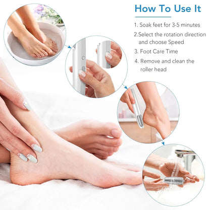 Rechargeable Electric Foot File – Smooth Heels, Anytime Anywhere