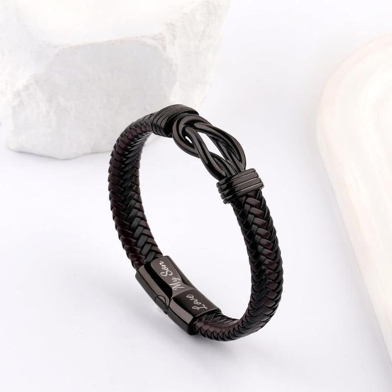 Message Leather Bracelet for Him