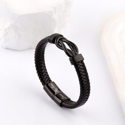 Message Leather Bracelet for Him