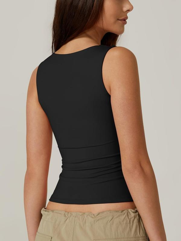 Women's Square Neck Sleeveless Tank Top – Soft, Stretchy & Chic