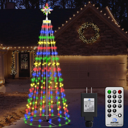 2025 New Animated LED Light Show Cone Christmas Tree