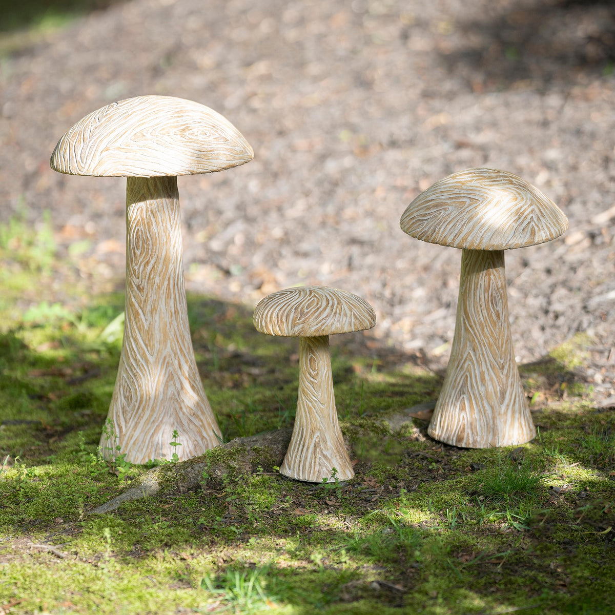 Large Carved Mushroom Garden Statue