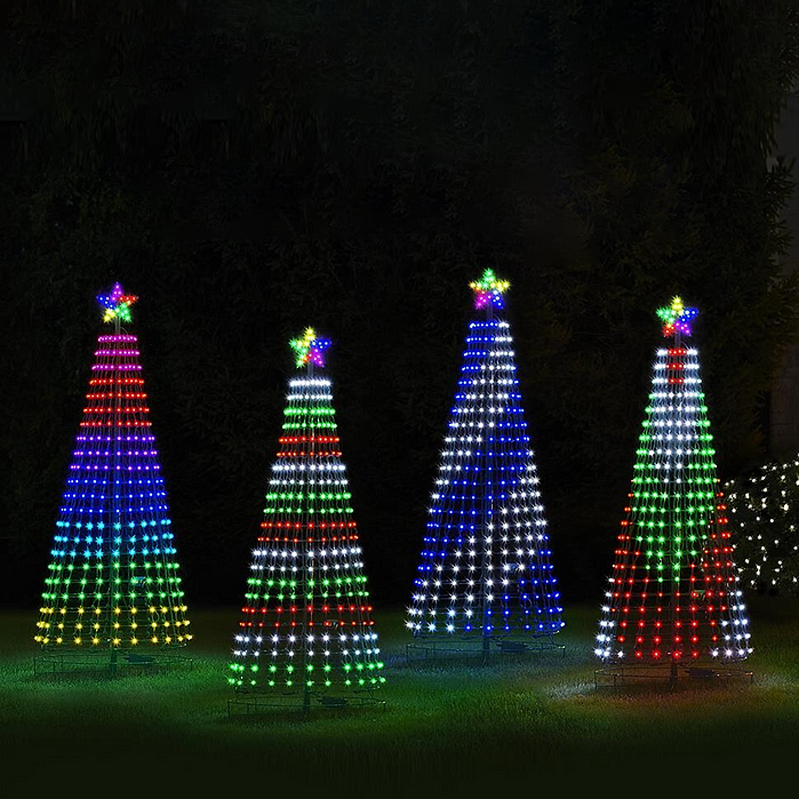 2025 New Animated LED Light Show Cone Christmas Tree