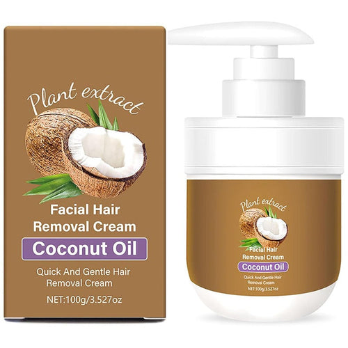 Coconut Oil Facial & Body Hair Removal Cream – Gentle & Moisturizing