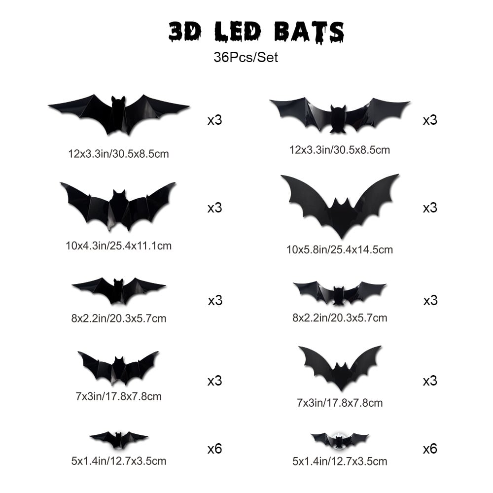 🎁LAST DAY🎃 Halloween Sale💥 Up To 50% Off🦇Halloween 3D Bat LED Wall Light Decor