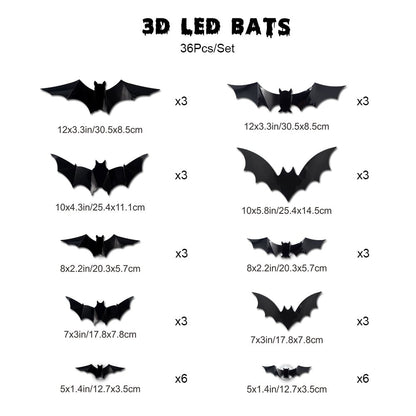 🎁LAST DAY🎃 Halloween Sale💥 Up To 50% Off🦇Halloween 3D Bat LED Wall Light Decor