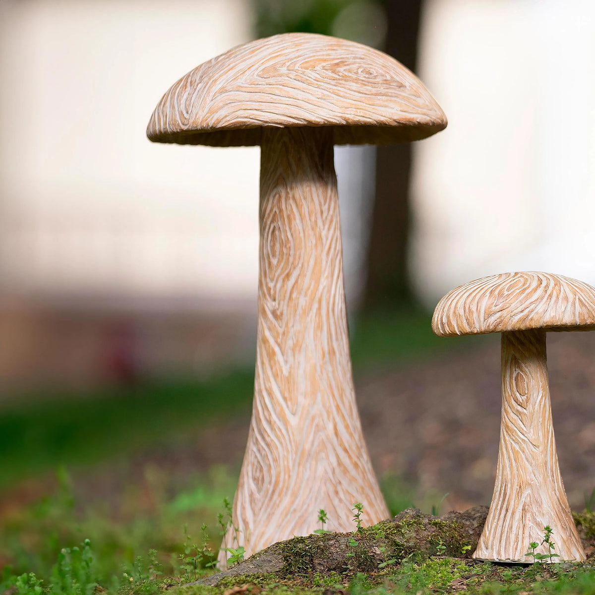 Large Carved Mushroom Garden Statue