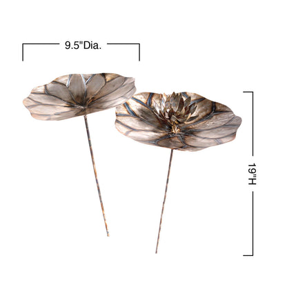 Metal Lily Pad Garden Stakes