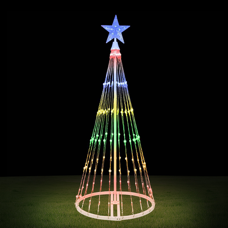 2025 New Animated LED Light Show Cone Christmas Tree