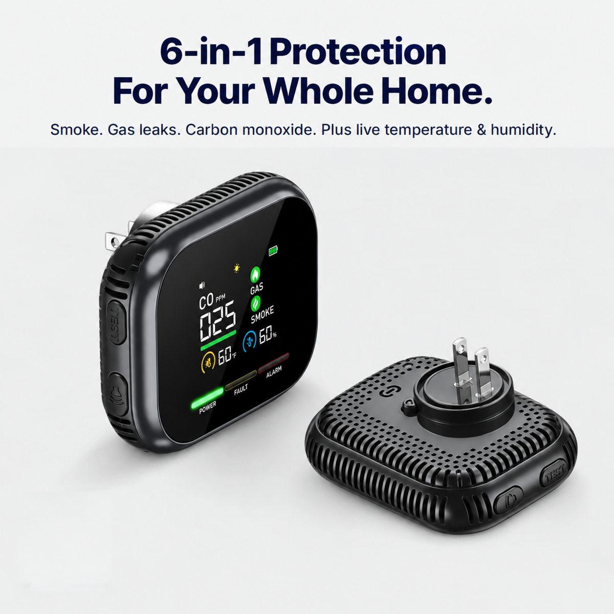 6-in-1 Smoke, Gas & CO Detector
