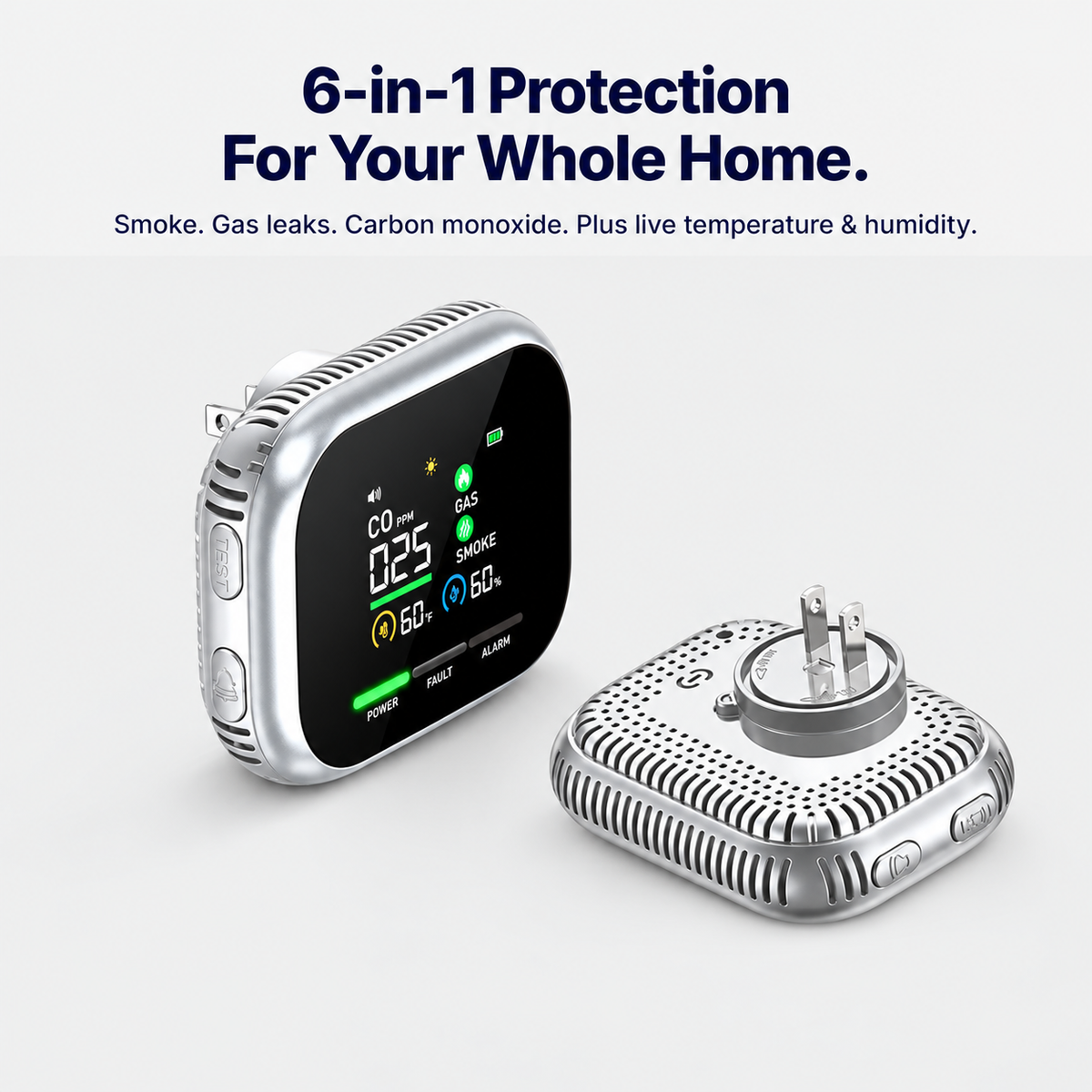 6-in-1 Smoke, Gas & CO Detector