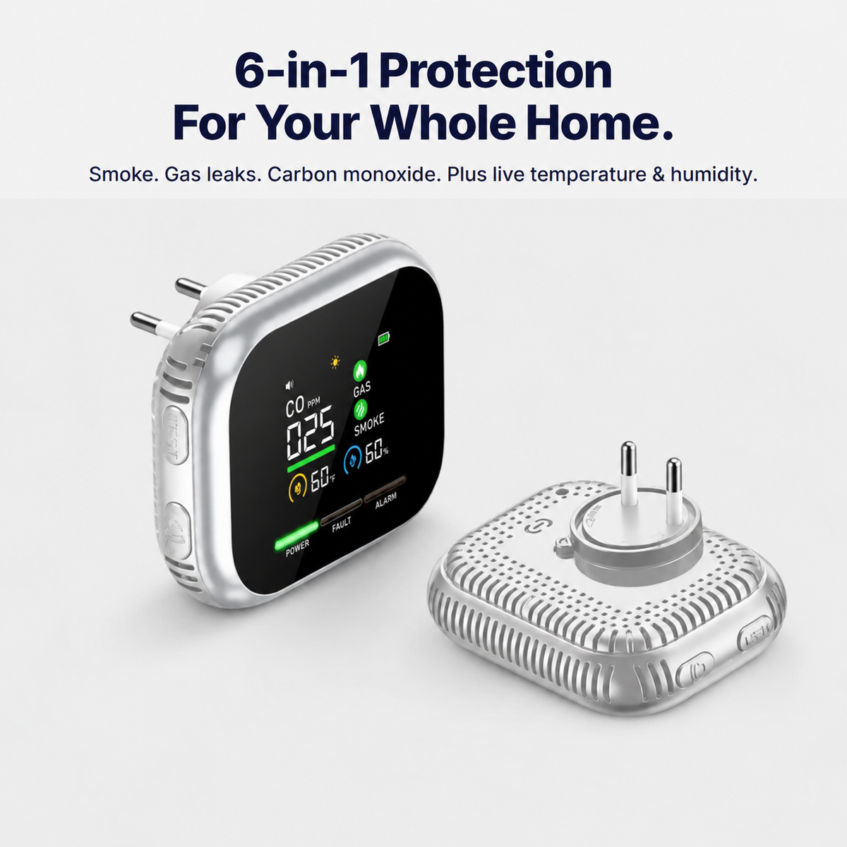 6-in-1 Smoke, Gas & CO Detector
